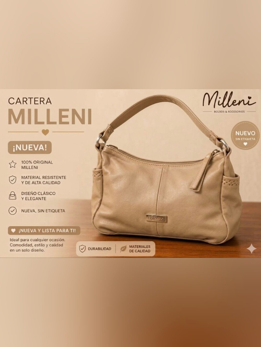 Beige Shoulder Bag - Women